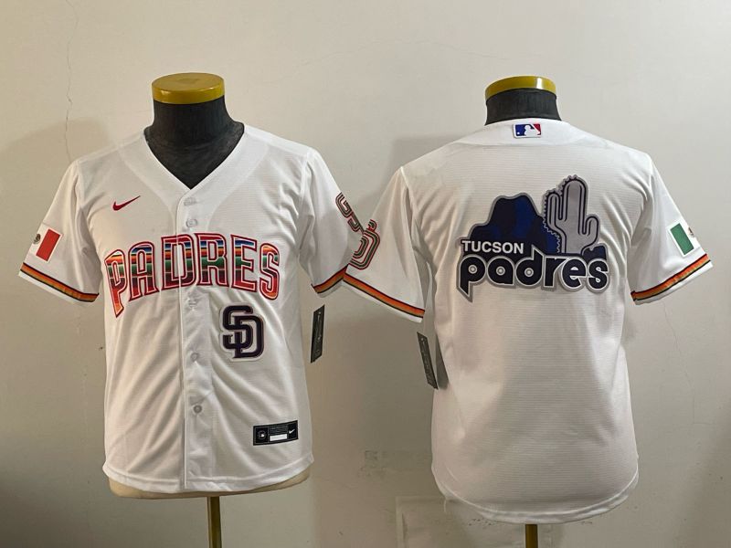 Youth 2026 San Diego Padres Blank White Game Nike MLB Jersey style 06->youth mlb jersey->Youth Jersey